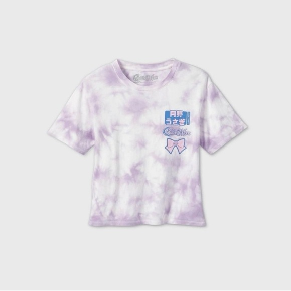 Sailor Moon Purple Tie Dye Crop Top Tee - Picture 1 of 5